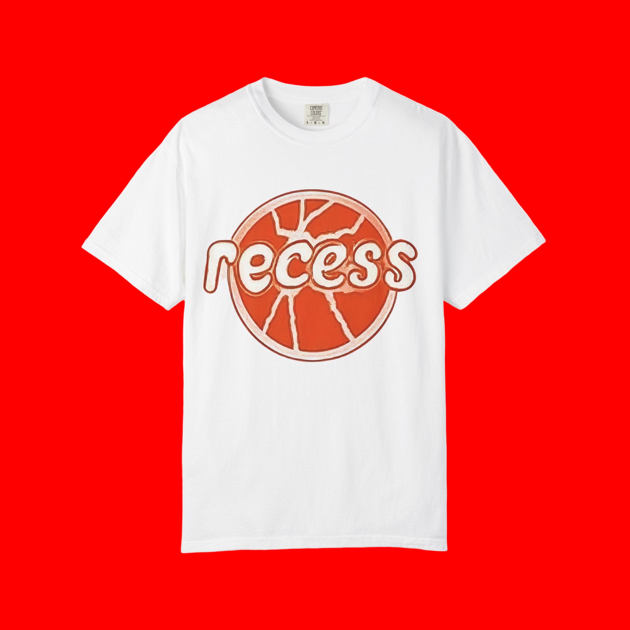 Recess Orange Basketball Logo T-Shirt | Retro Sports Graphic