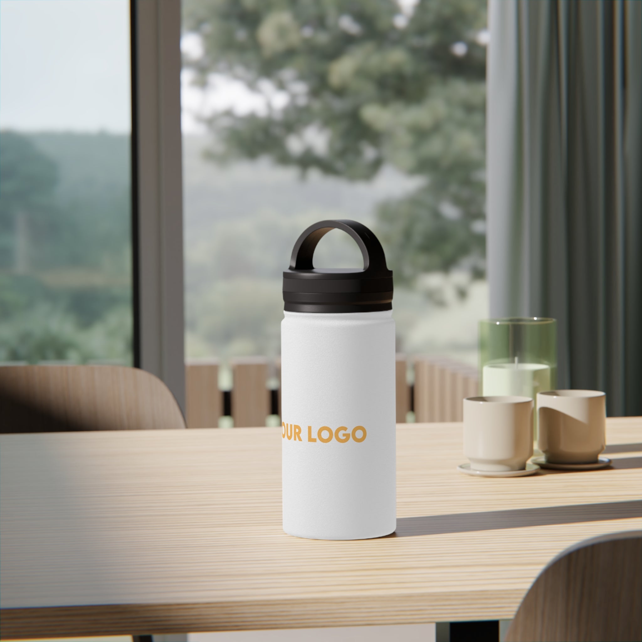 Stainless Steel Water Bottle — Custom Logo