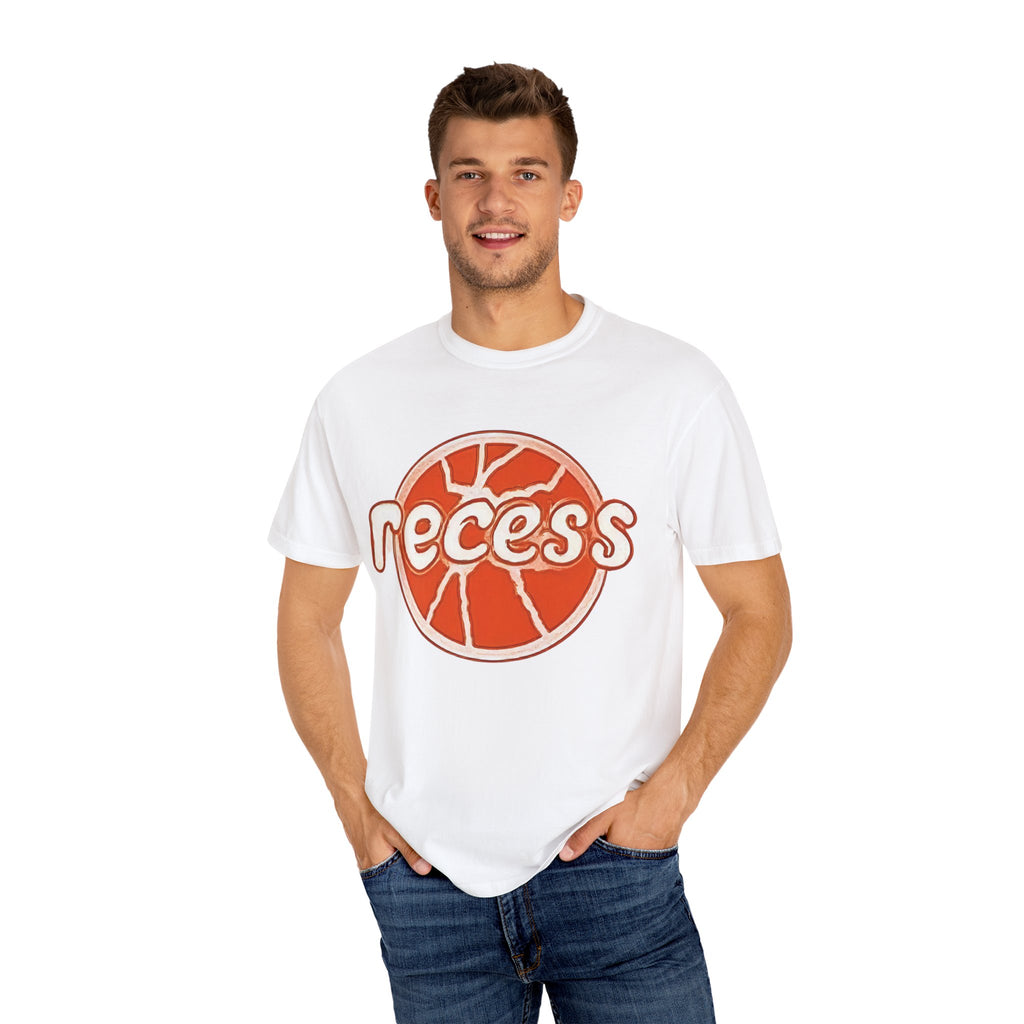 Recess Orange Basketball Logo T-Shirt | Retro Sports Graphic